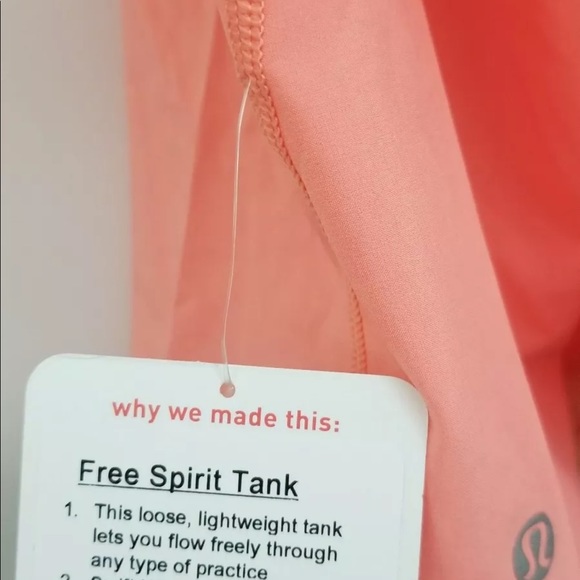 NWT Lululemon Free Spirit Top size 10, coral - Picture 6 of 8